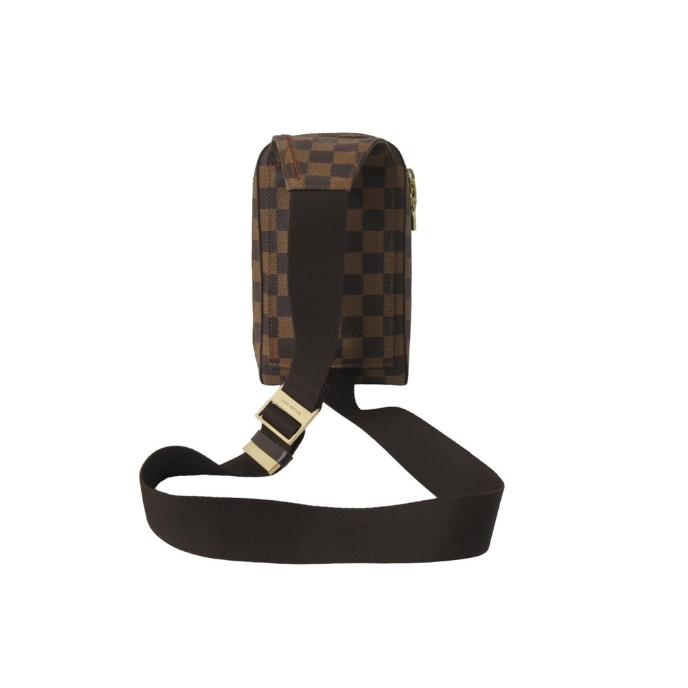 LOUIS VUITTON Damier Ebene Brown Waist Bag Body Geronimos Brown Gold - Picture 5 of 8